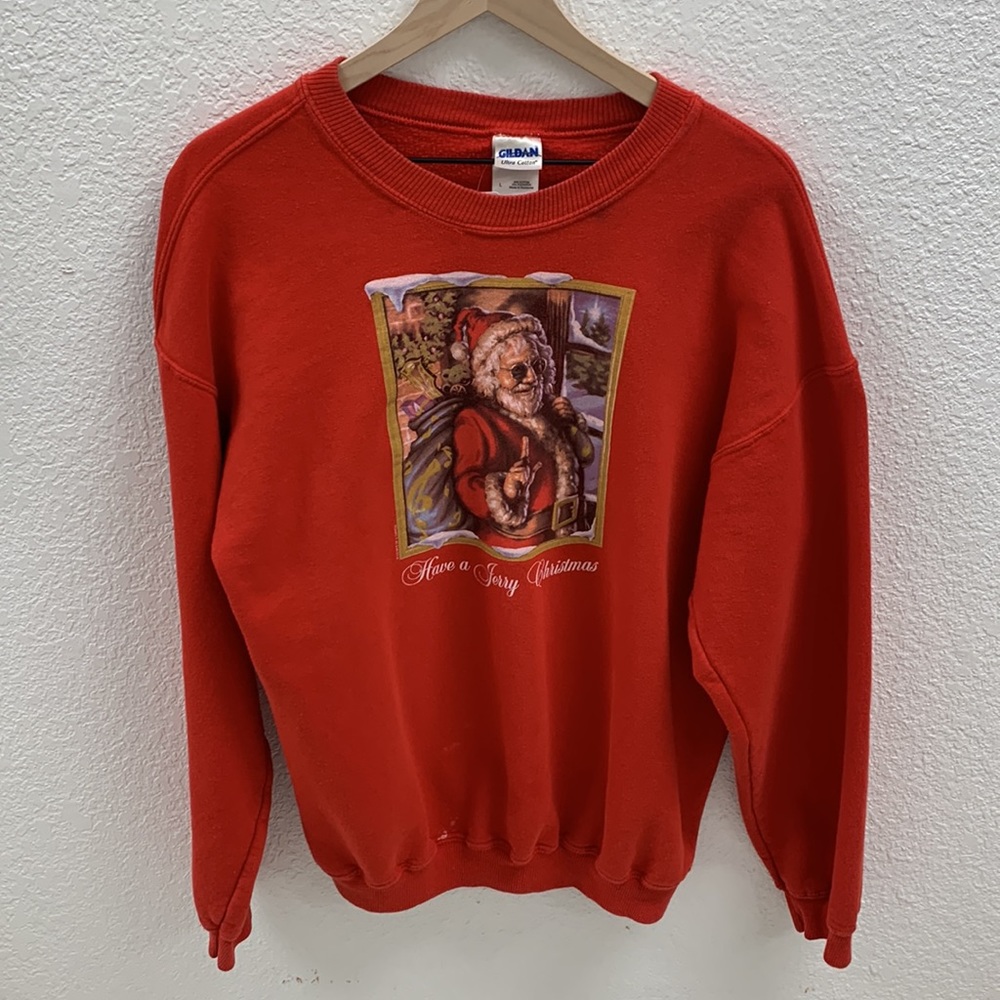 Have A Very Jerry Christmas Grateful Dead Jerry Garcia Sweatshirt Santa Large